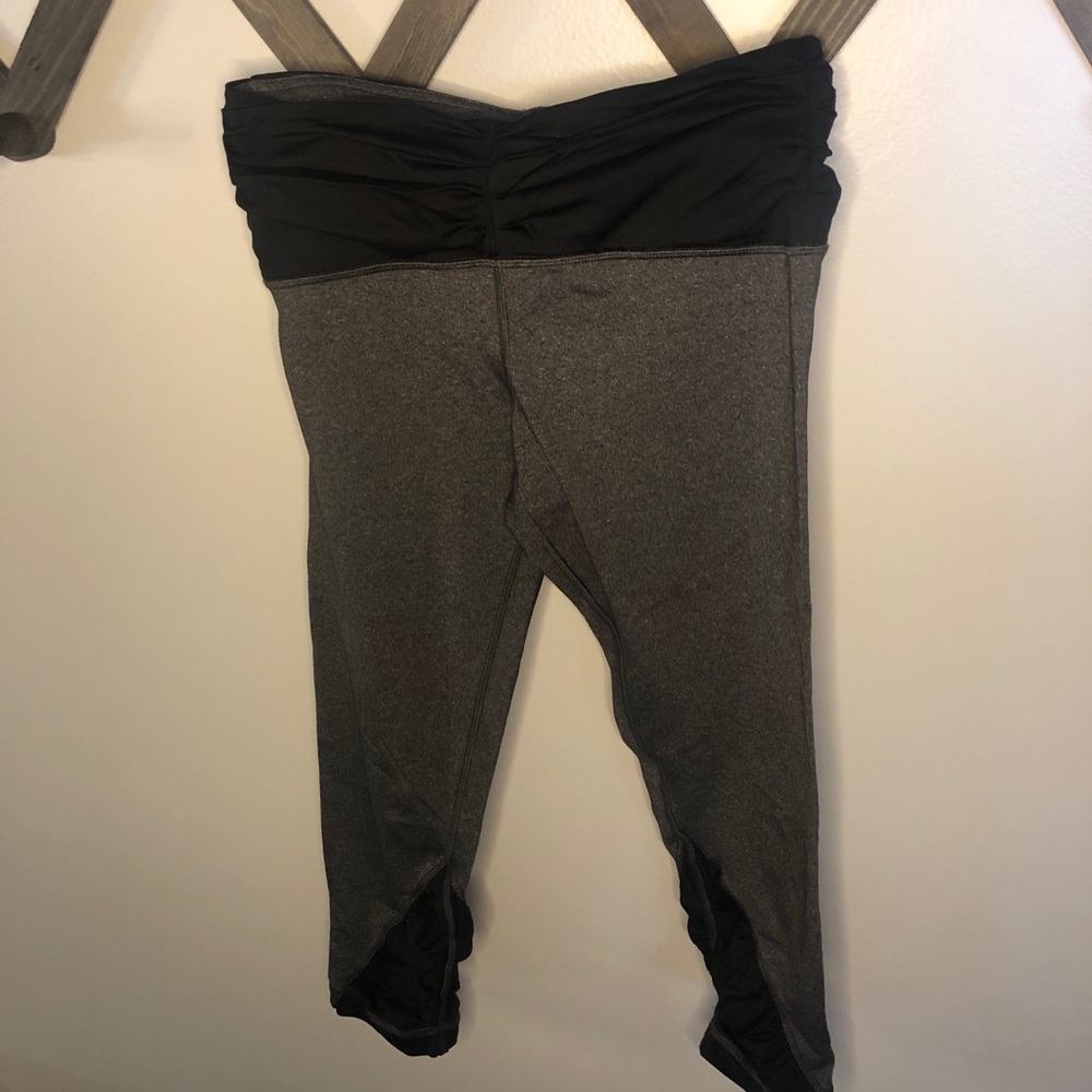 Lululemon crop leggings - gray & black
